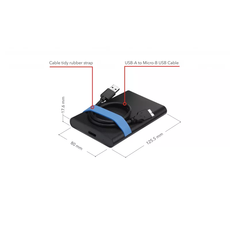 Verbatim Store'N'Go kit de carcasa HDD/SSD negra, azul 2,5