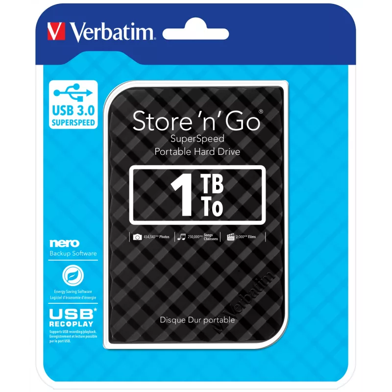 Verbatim Store 'n' Go disco duro USB 3.0 1 TB negro