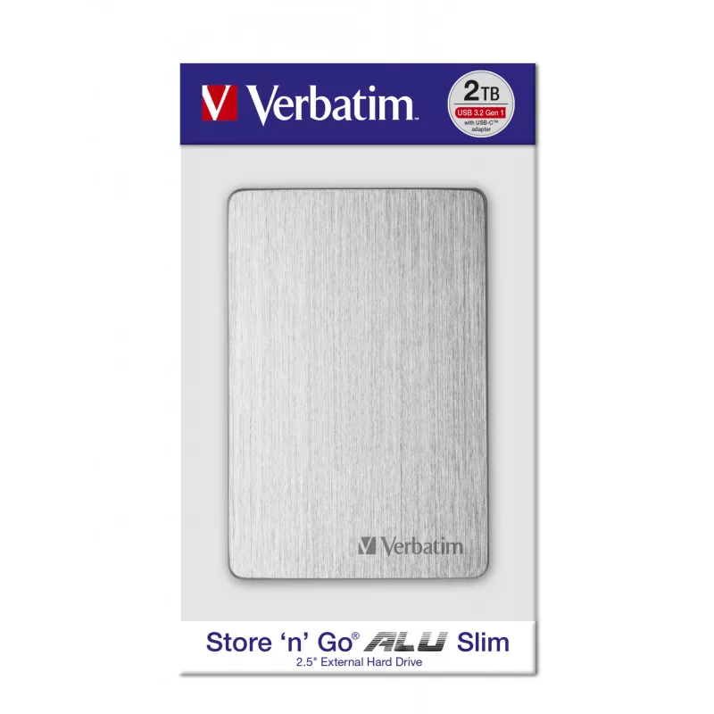 Verbatim Store 'n' Go ALU disco duro portátil ultrafino 2 TB plata