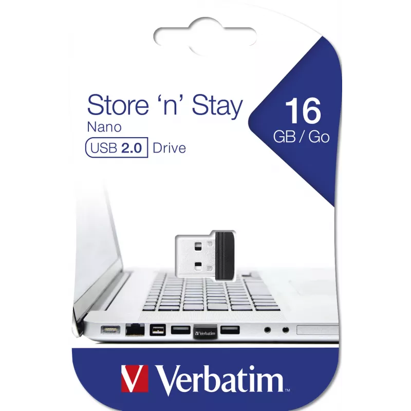 Verbatim Store 'n' Stay NANO – Memoria USB 16 GB – Negra