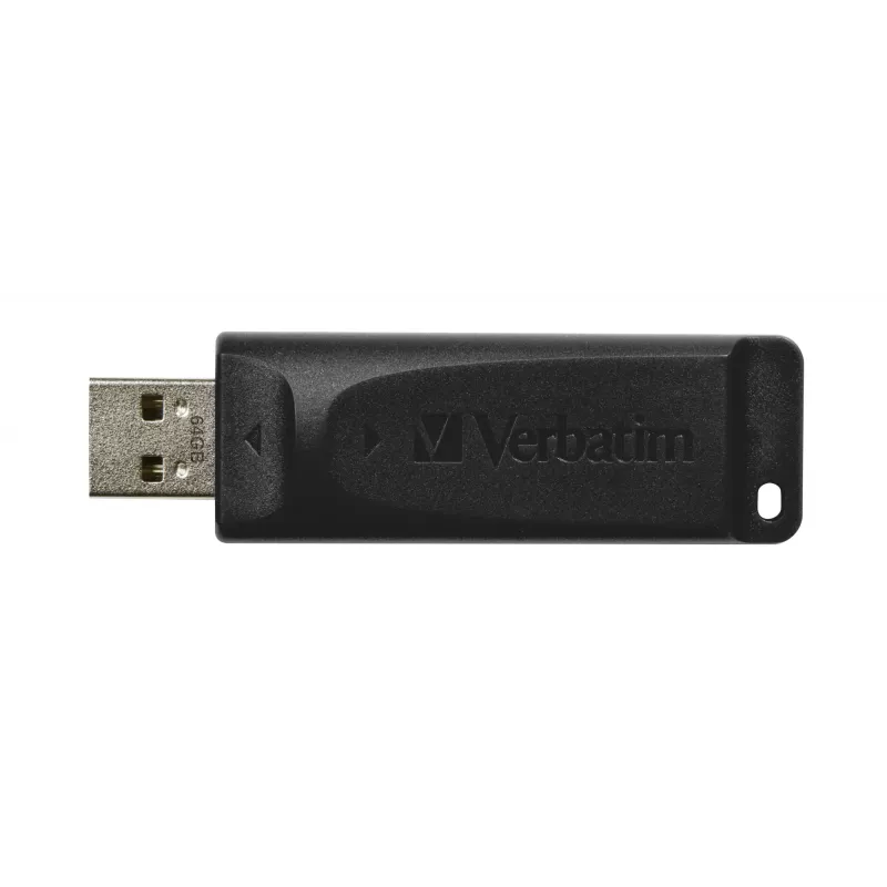 Verbatim Slider - Memoria USB 64 GB - Negra, 64 GB, USB Type-A, 2.0, 10 MB/s, deslizante, Negra