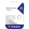 Verbatim Metal Executive - Memoria USB 32 GB - Plata, 32 GB, USB Type-A, 2.0, sin tapa, 3,6 g, Plata