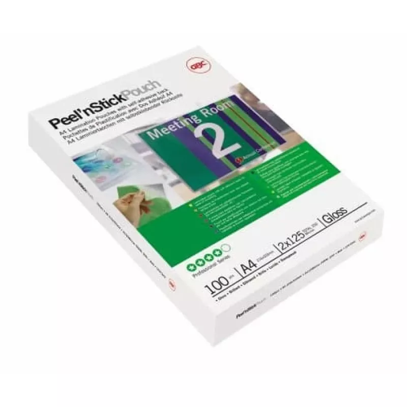 GBC Funda de laminar A3 autoadhesiva 75 micras, brillante, transparente, A3, 0,075 mm, 303 mm, 426 mm