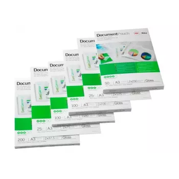 GBC Funda de laminar A3, autoadhesiva, 125 micras, brillante, transparente, A3, 0,25 mm, 303 mm, 426 mm