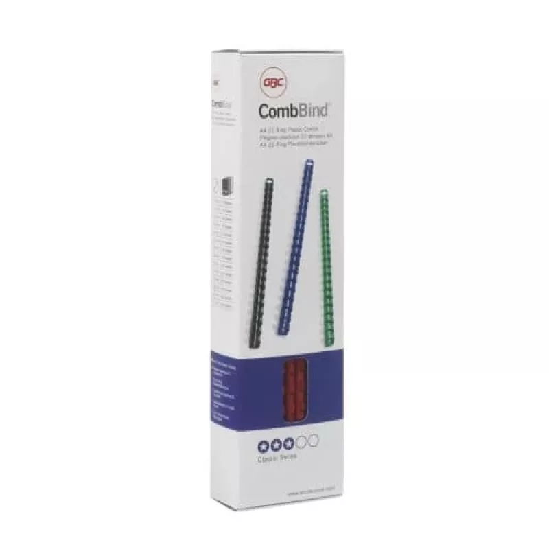 GBC Lomo de encuadernar CombBind 6 mm A4 21R, blanco, 25 hojas, policloruro de vinilo (PVC), A4, 6 mm, 78 mm