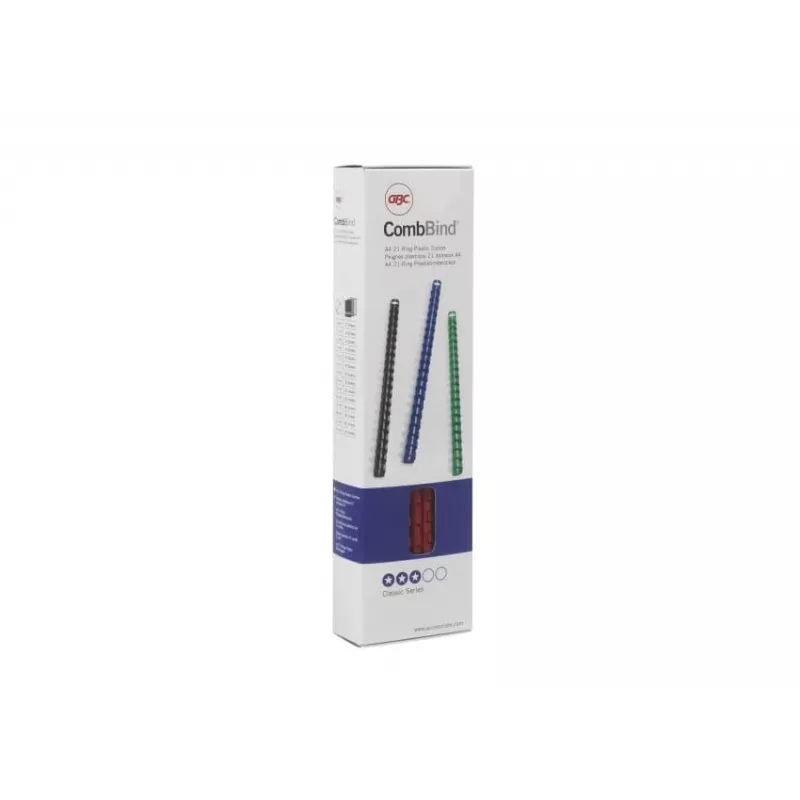 GBC Lomo de encuadernar CombBind 10 mm A4 21R, blanco, 65 hojas, policloruro de vinilo (PVC), A4, 1 cm, 290 g