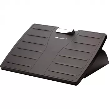 Reposapiés bajo el escritorio Fellowes – Reposapiés Office Suites bajo el escritorio, reposapiés ergonómico con 3 posiciones ajustables en altura y tecnología antibacteriana – Reposapiés para oficina y casa – Negro
