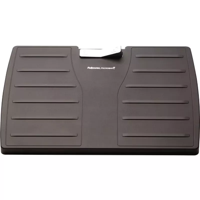 Reposapiés bajo el escritorio Fellowes – Reposapiés Office Suites bajo el escritorio, reposapiés ergonómico con 3 posiciones ajustables en altura y tecnología antibacteriana – Reposapiés para oficina y casa – Negro