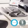 Fellowes Mouse Mat Wrist Support - Alfombrilla de ratón con reposamuñecas de espuma viscoelástica - Alfombrilla de ratón ergonómica para ordenador, portátil, teletrabajo - Compatible con ratones láser y ópticos - Plata