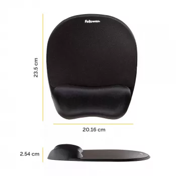 Fellowes Mouse Mat reposamuñecas espuma viscoelástica alfombrilla de ratón ergonómica negra