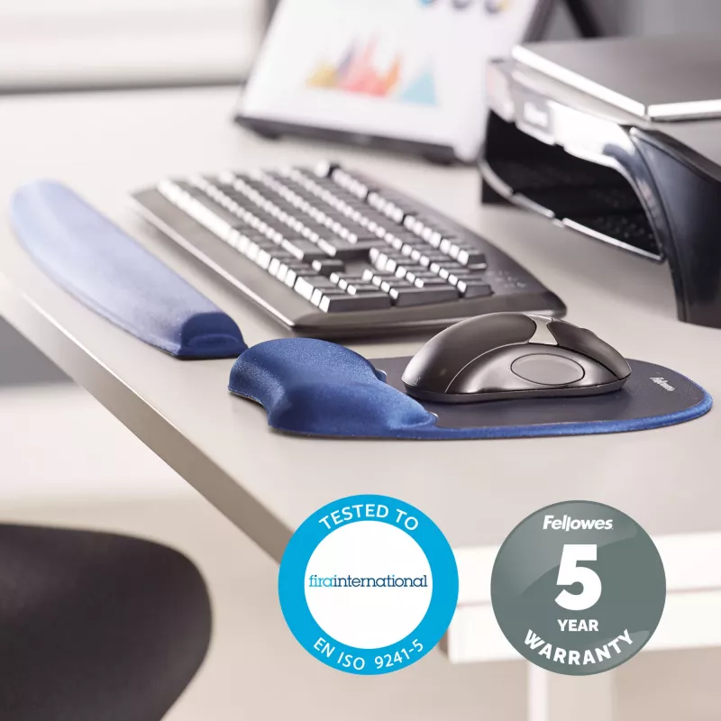 Fellowes 9178401 reposamuñecas gel, poliuretano azul