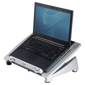 Soporte para portátil de escritorio Fellowes – Soporte para portátil ajustable Office Suites Plus para casa y oficina – Elevador de portátil con 5 ajustes de altura – Tamaño máx. de pantalla 17