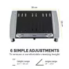 Soporte para portátil de escritorio Fellowes – Soporte para portátil ajustable Office Suites Plus para casa y oficina – Elevador de portátil con 5 ajustes de altura – Tamaño máx. de pantalla 17 inch, peso máx. 5 kg – Negro/plata