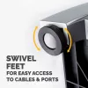 Soporte para portátil de escritorio Fellowes – Soporte para portátil ajustable Office Suites Plus para casa y oficina – Elevador de portátil con 5 ajustes de altura – Tamaño máx. de pantalla 17 inch, peso máx. 5 kg – Negro/plata