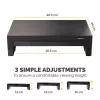 Soporte para monitor de ordenador Fellowes con 3 alturas ajustables - Elevador de monitor Designer Suites con bandeja de almacenamiento - Soporte para monitor ergonómico ajustable para ordenador - Peso máx. 18 kg / Tamaño máx. 21 inch - Negro/blanco perla