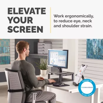 Fellowes Premium Monitor Riser grafito, de pie, 36 kg, 53,3 cm (21 inch), ajuste de altura, grafito