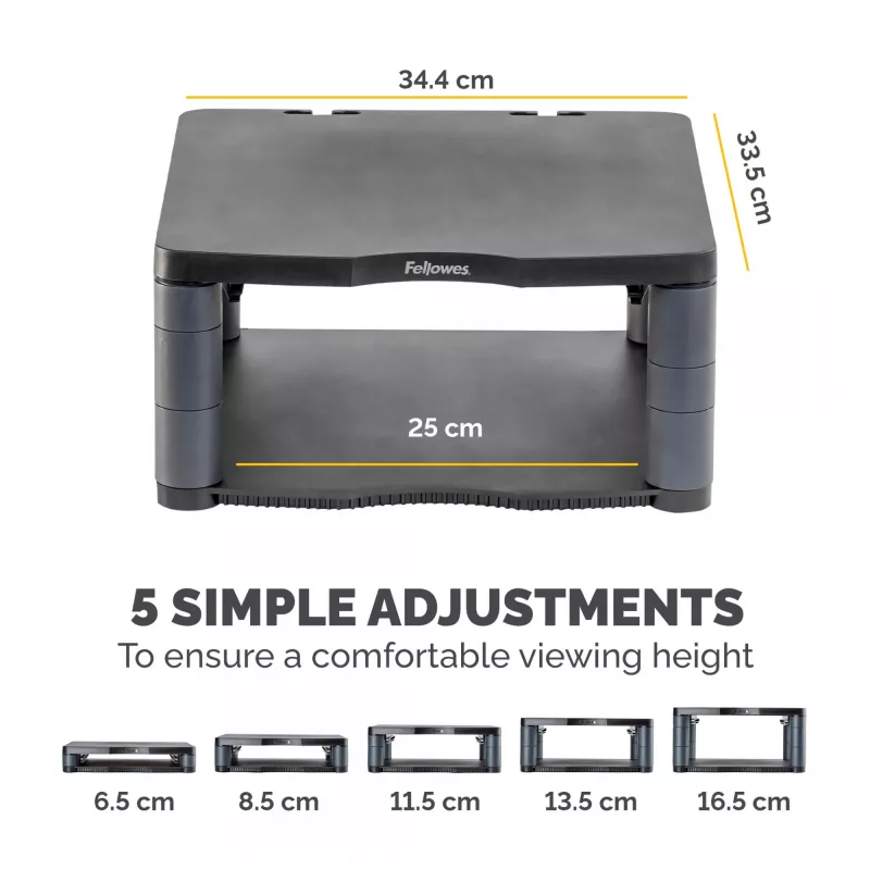 Fellowes Premium Monitor Riser grafito, de pie, 36 kg, 53,3 cm (21