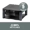 Soporte para monitor de ordenador Fellowes con 3 alturas ajustables – Premium Monitor Riser Plus con gestión de cables – Soporte para monitor ergonómico ajustable para ordenador – Peso máx. 36 kg / Tamaño máx. 21 inch – Grafito
