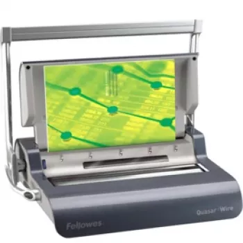 Encuadernadora de alambre Fellowes Quasar, manual, 120 hojas, grafito