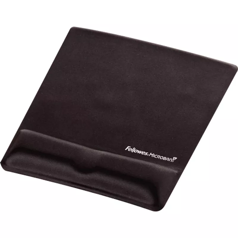 Reposamuñecas para alfombrilla de ratón Fellowes - Alfombrilla de ratón Health-V con protección antibacteriana - Alfombrilla de ratón ergonómica para ordenador, portátil, teletrabajo - Negro