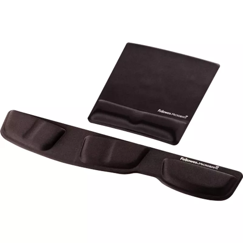 Reposamuñecas para alfombrilla de ratón Fellowes - Alfombrilla de ratón Health-V con protección antibacteriana - Alfombrilla de ratón ergonómica para ordenador, portátil, teletrabajo - Negro
