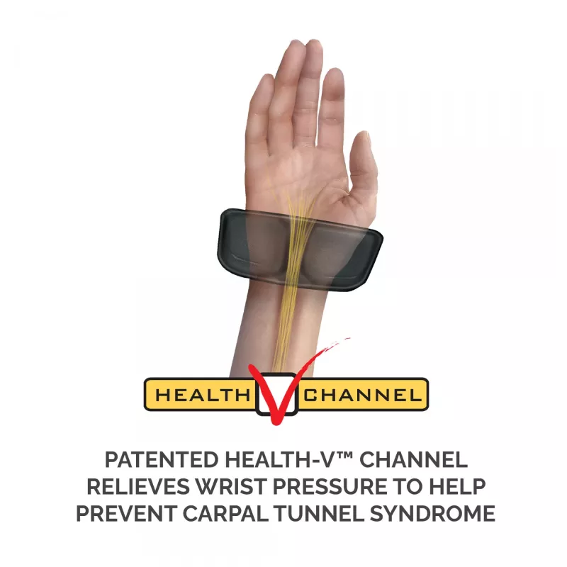 Fellowes reposamuñecas para teclado - Health-V reposamuñecas con protección antibacteriana - Reposamuñecas ergonómico para ordenador, portátil, teletrabajo - Negro
