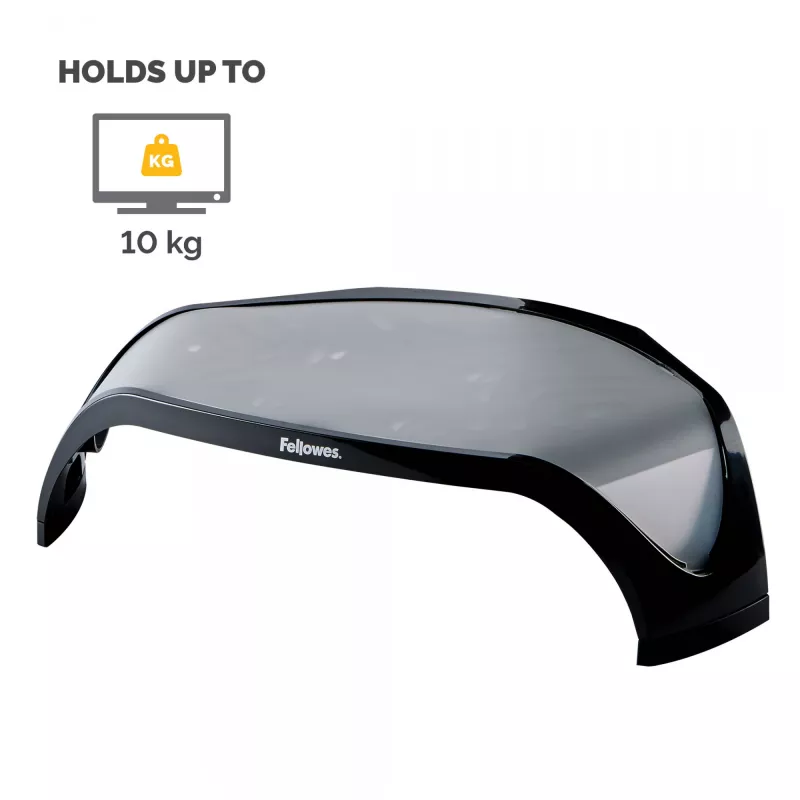 Fellowes soporte para monitor con 3 alturas ajustables - Smart Suites elevador de monitor - Soporte de monitor ergonómico ajustable para ordenador - Peso máx. 10 kg/Tamaño máx. 21 inch - Negro