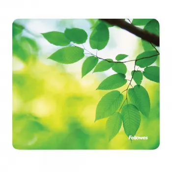 Fellowes alfombrilla de ratón Earth Series Leaves, verde, imagen, plástico, goma, base antideslizante