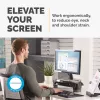 Fellowes soporte para monitor con 3 alturas ajustables – Smart Suites Monitor Riser Plus con almacenamiento – Soporte de monitor ergonómico ajustable para ordenador – Peso máx. 10 kg/Tamaño máx. 21 inch – Negro