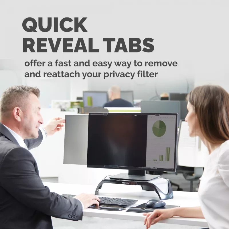 Fellowes filtro de privacidad PrivaScreen, 55,9 cm (22 inch), 16:10, monitor, filtro de privacidad sin marco, antirreflejo, privacidad, 110 g