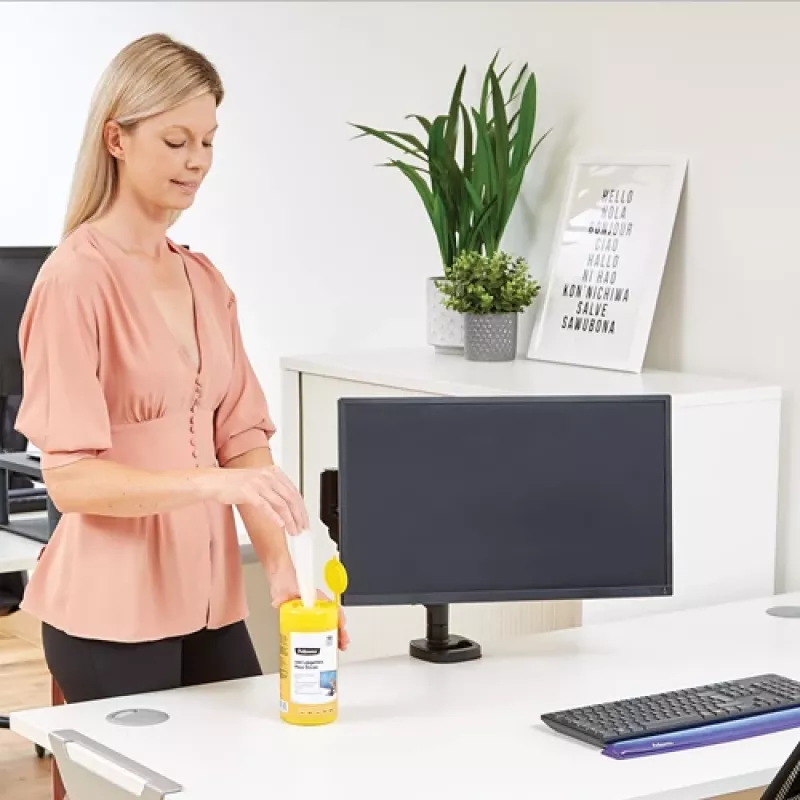 Fellowes 100 Screen Cleaning, toallitas húmedas limpiadoras de dispositivos, LCD/TFT/Plasma, multicolor, 82 mm, 82 mm, 170 mm