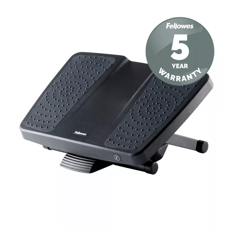 Fellowes reposapiés bajo el escritorio – Professional Series reposapiés definitivo ergonómico con 3 alturas ajustables y superficie de masaje – Reposapiés para oficina y hogar – Negro
