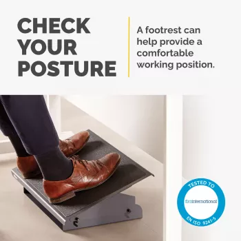 Fellowes reposapiés de escritorio – Professional Series reposapiés de escritorio, reposapiés ergonómico con 3 posiciones de altura ajustables y superficie antideslizante – Reposapiés para oficina y hogar – Negro
