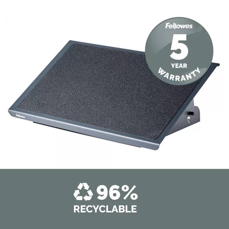 Fellowes reposapiés de escritorio – Professional Series reposapiés de escritorio, reposapiés ergonómico con 3 posiciones de altura ajustables y superficie antideslizante – Reposapiés para oficina y hogar – Negro