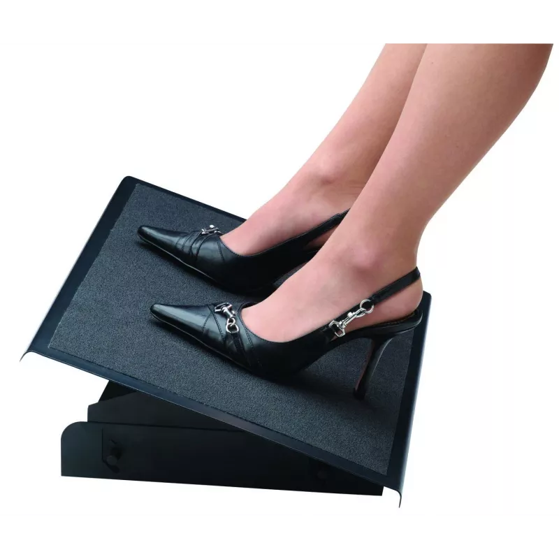 Fellowes reposapiés de escritorio – Professional Series reposapiés de escritorio, reposapiés ergonómico con 3 posiciones de altura ajustables y superficie antideslizante – Reposapiés para oficina y hogar – Negro