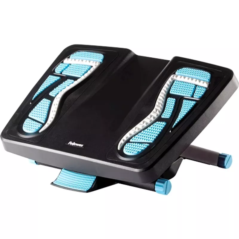 Fellowes reposapiés bajo el escritorio – Energizer reposapiés ergonómico con 3 posiciones de altura ajustables y superficie con relieve de masaje – Reposapiés para oficina y hogar – Antracita