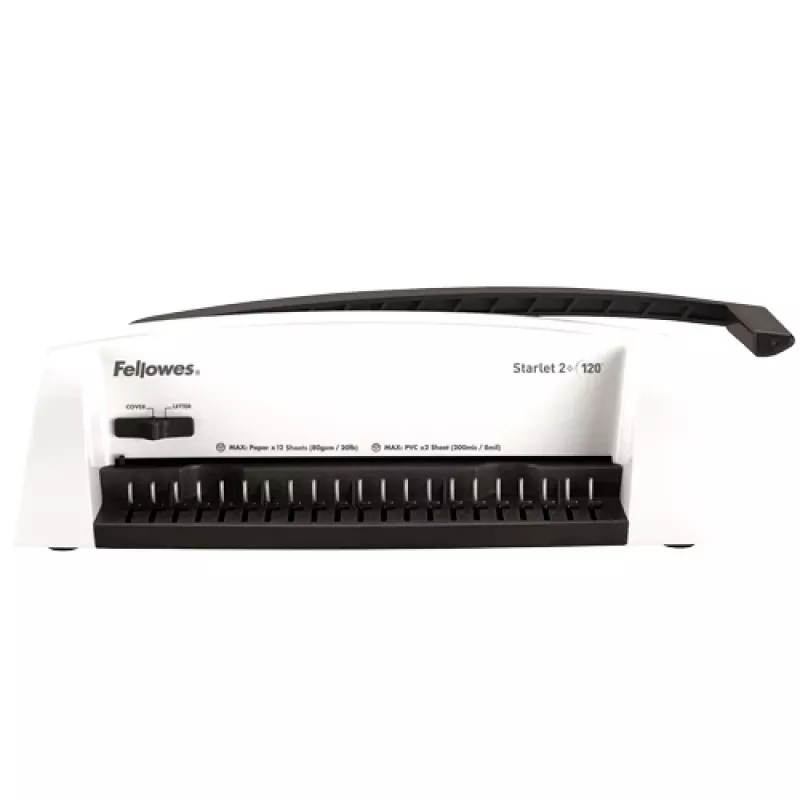 Fellowes Starlet 2+ encuadernadora de canutillo de plástico, blanco, capacidad de perforación 12 hojas