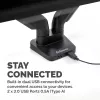 Fellowes Platinum Series brazo doble para monitor – Soporte para dos pantallas de 40 inch de 8 kg – Soporte de mesa ajustable para doble monitor – Inclinación 45°, giro 180°, rotación 360°, VESA 75 x 75/100 x 100 – Negro