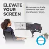 Fellowes Platinum Series brazo triple para monitor – Soporte para tres pantallas de 27 inch de 7 kg – Soporte de mesa ajustable para triple monitor – Inclinación 45°, giro 180°, rotación 360°, VESA 75 x 75/100 x 100 – Negro