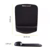 Fellowes alfombrilla de ratón con reposamuñecas – PlushTouch alfombrilla de ratón con base de goma antideslizante y protección antibacteriana – Alfombrilla de ratón ergonómica para ordenador, portátil, teletrabajo – Negro