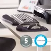 Fellowes alfombrilla de ratón con reposamuñecas – PlushTouch alfombrilla de ratón con base de goma antideslizante y protección antibacteriana – Alfombrilla de ratón ergonómica para ordenador, portátil, teletrabajo – Negro