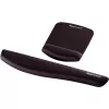 Fellowes alfombrilla de ratón con reposamuñecas – PlushTouch alfombrilla de ratón con base de goma antideslizante y protección antibacteriana – Alfombrilla de ratón ergonómica para ordenador, portátil, teletrabajo – Negro