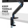 Fellowes Platinum Series brazo para monitor – Soporte para pantallas de 40 inch de 8 kg – Soporte de mesa ajustable para monitor – Inclinación 45° giro 180° rotación 360° rotación 360°, VESA 75 x 75/100 x 100 – Negro
