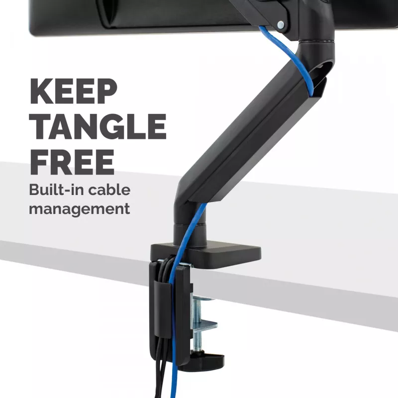 Fellowes Platinum Series brazo para monitor – Soporte para pantallas de 40 inch de 8 kg – Soporte de mesa ajustable para monitor – Inclinación 45° giro 180° rotación 360° rotación 360°, VESA 75 x 75/100 x 100 – Negro