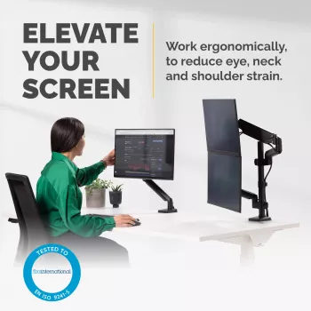 Fellowes Platinum Series brazo doble apilable para monitor – Soporte para dos pantallas de 27