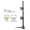 Fellowes Seasa Brazo de monitor de doble apilamiento - Soporte de monitor de pie para pantallas de 8 kg y 32 pulgadas - Brazo de monitor ajustable ergonómico - Inclinación 45° Giro 120° Rotación 360°, VESA 75 x 75/100 x 100 - Negro