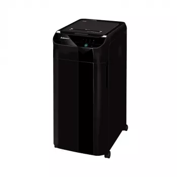 Fellowes Destructora de papel 350 hojas alimentación automática corte en partículas Destructora AutoMax 350C con depósito de 68 litros alta seguridad P4