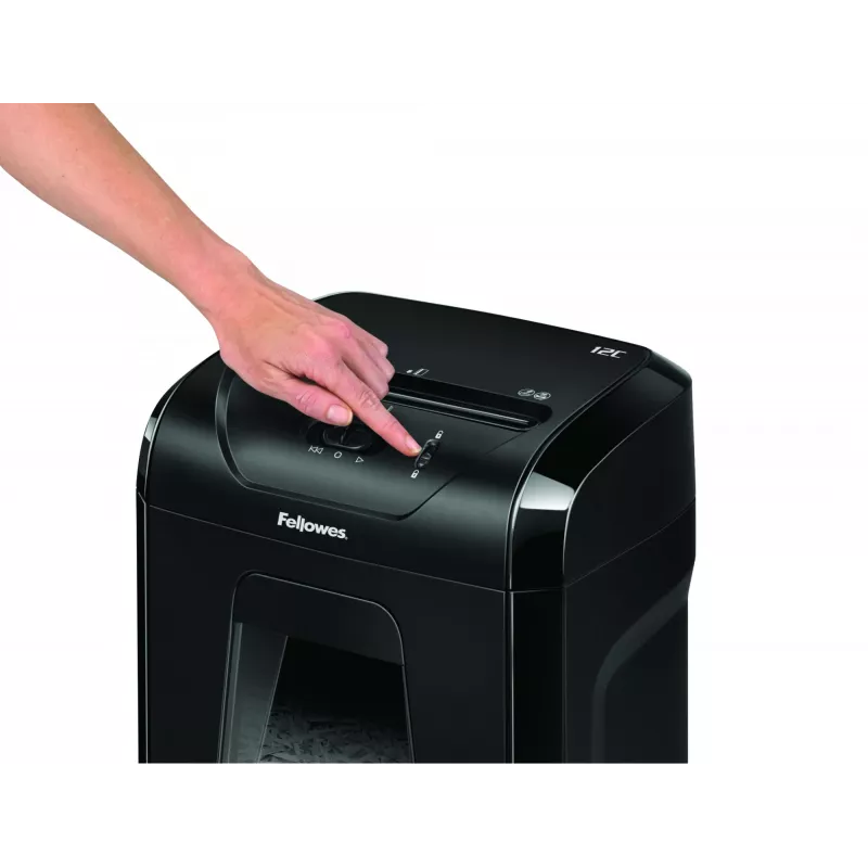 Fellowes Powershred 12C Destructora de papel corte en cruz 22,5 cm Negro