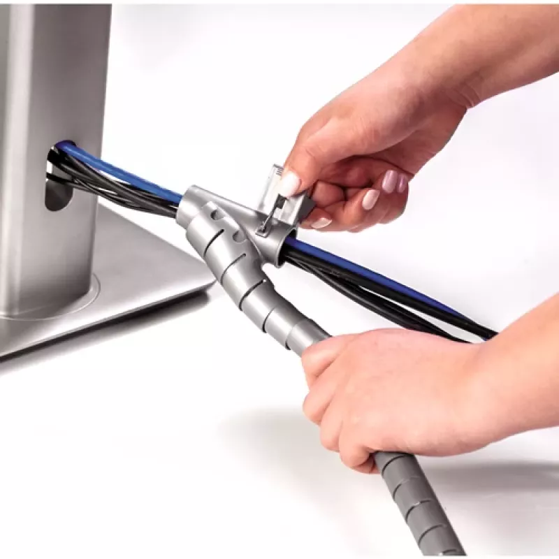 Fellowes CableZip Funda flexible para cables de suelo Plata 1 ud.