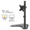 Fellowes Seasa Brazo de monitor individual - Soporte de monitor de pie para pantallas de 8 kg y 32 pulgadas - Brazo de monitor ajustable ergonómico - Inclinación 45° Giro 120° Rotación 360°, VESA 75 x 75/100 x 100 - Negro